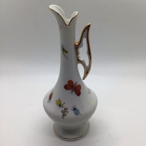 Vintage Lenwile Ardalt Handpainted butterfly and bug ewer vase.